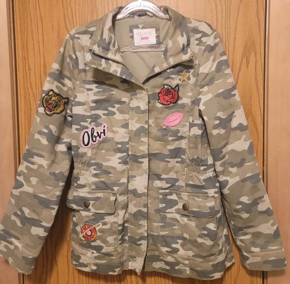 The Children’s Place Girl’s Camoflage Jacket,Size 10/12